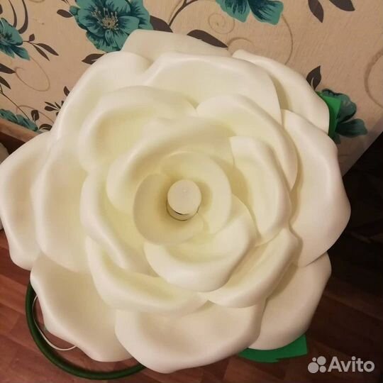 Роза светильник, торшер, ночник из изолона. высота