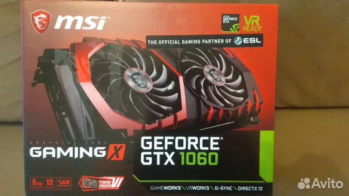 Видеокарта MSI nvidia GeForce GTX 1060 gaming X 6G