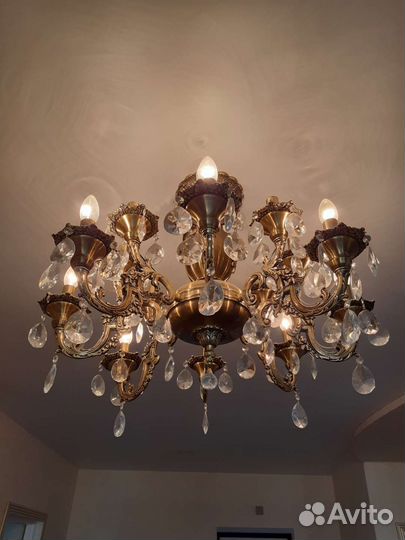 Люстра бронза хрусталь