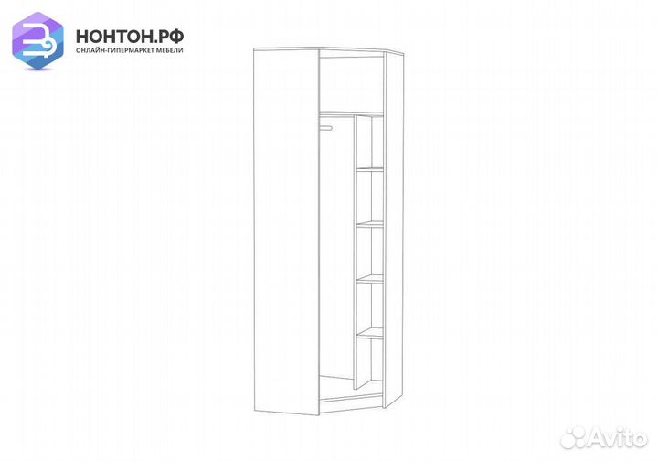 Угловой шкаф для одежды Флоренция 13.123 ясень анк