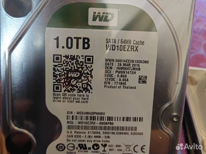 Новый жесткий диск Western Digital WD10ezrx