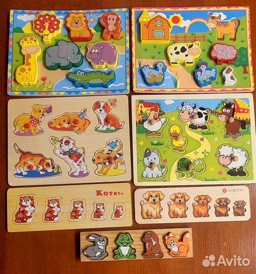 Развивающие игрушки, деревянные рамки-вкладыши