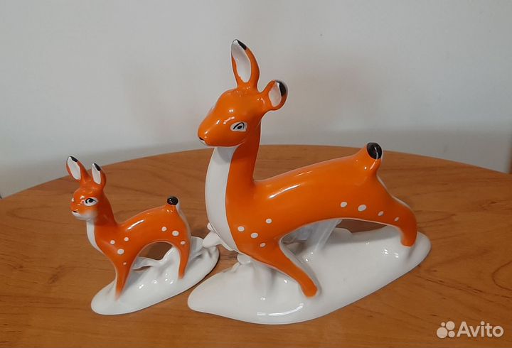 Лань, олень,Городница. Фарфор гфз