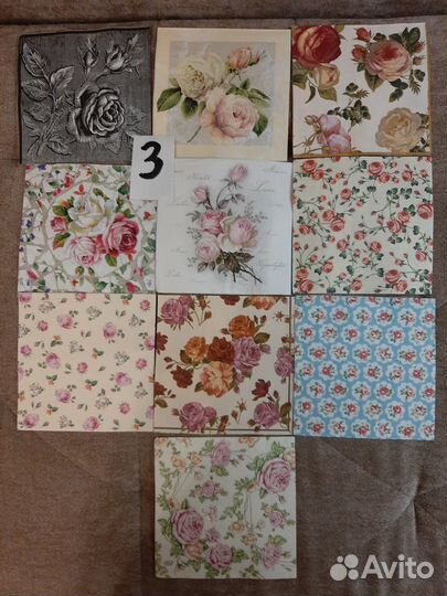 Салфетки для декупажа. розы. Наборы