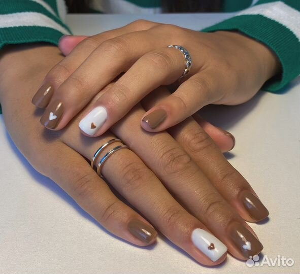 Маникюр с покрытием гель лак, наращивание