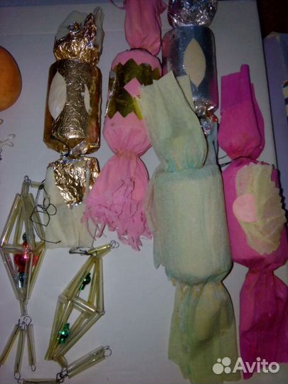 Ватные игрушки Елочные СССР, бумажные