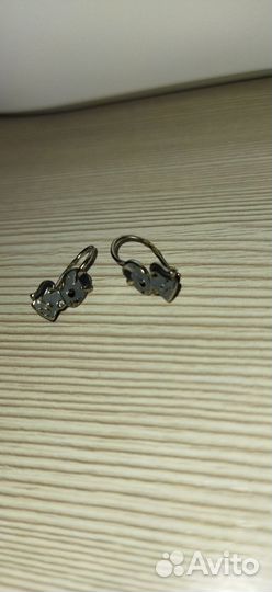Серебряные серьги детские