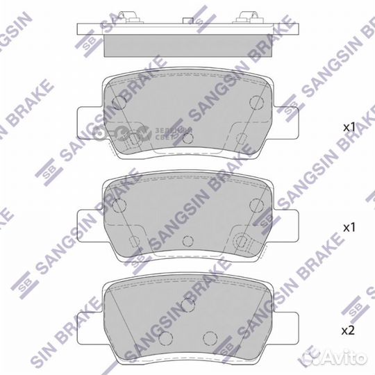 Sangsin brake SP4373 Колодки тормозные задние KIA