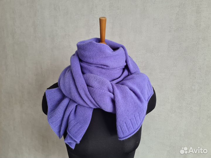 Сиреневый шарф из 100 мериноса, ручная работа