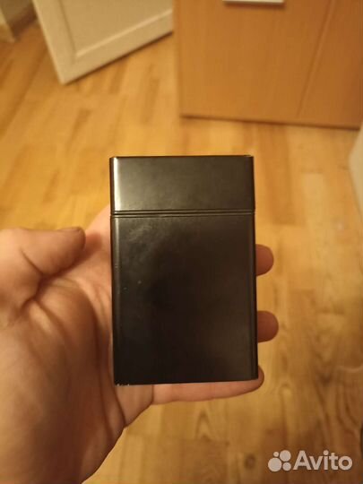 Портсигар чёрный металлический