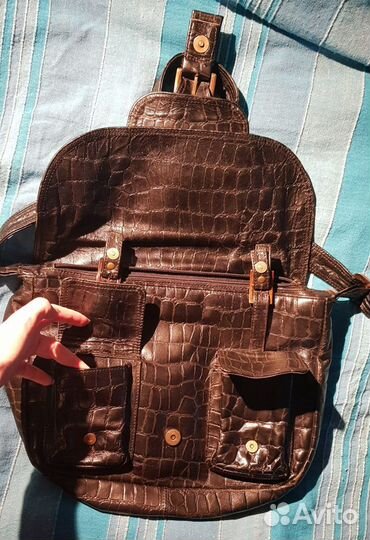 Сумка кожаная черная