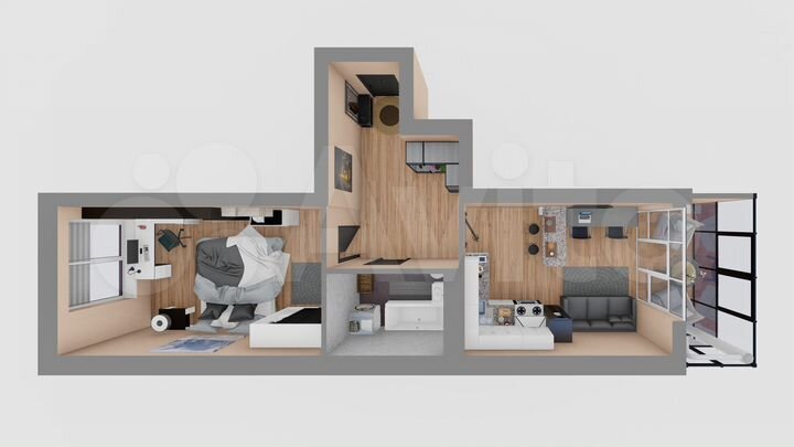 2-к. квартира, 57 м², 6/8 эт.