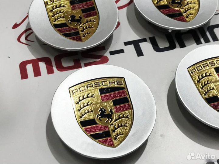 Колпачки в ступицы Porsche серые 76м. 4 шт