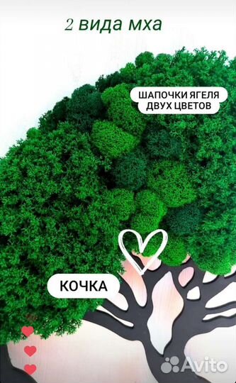 Настенное панно,дерево жизни,панно со мхом