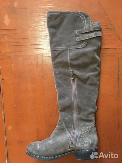Ботфорты 36р евро мех. Натуральная замша