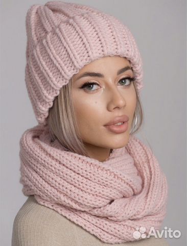 Комплект шапка и снуд женский