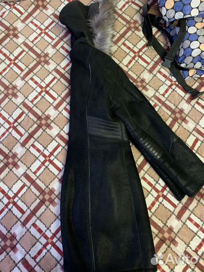 Дубленка натуральная женская с песцом