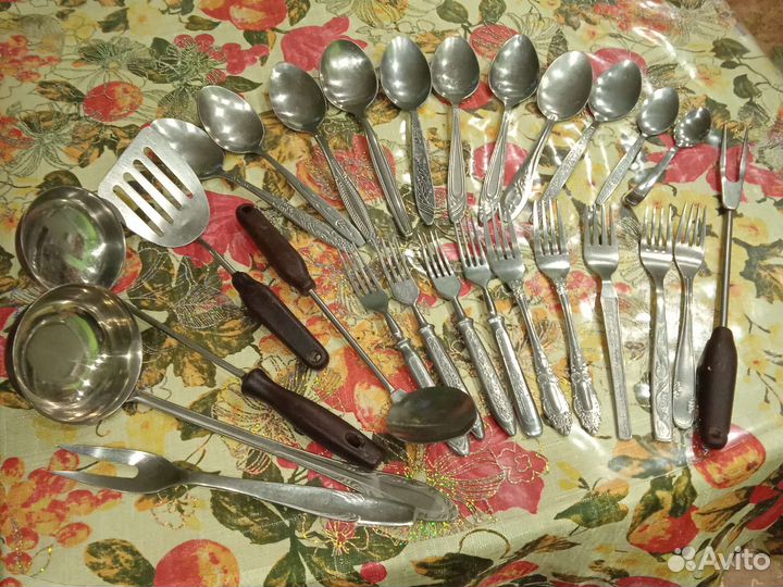 Вилки, ложки. Нержавейка, много