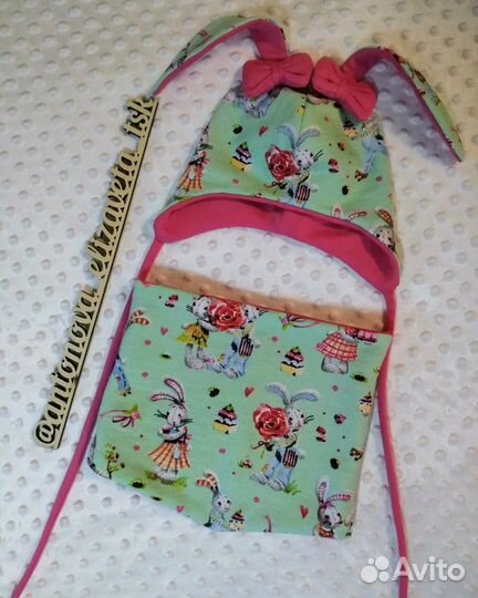 Комплект шапка и снуд зайки