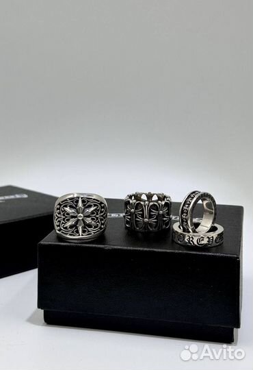 Серебряное кольцо Chrome Hearts Хром