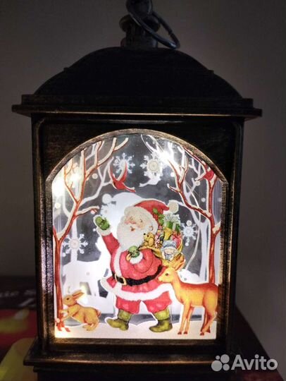 Новогодний фонарь, свеча