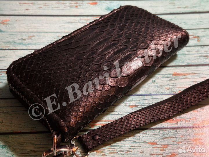 Кошелек клатч из кожи питона