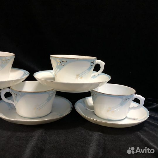 Чайные пары Кузнецов. Модерн. Ручка рыбкой