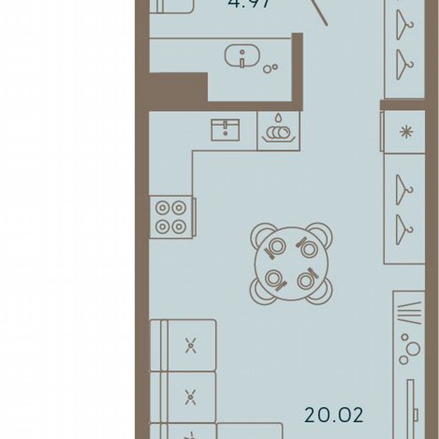 Апартаменты-студия, 30,1 м², 5/8 эт.