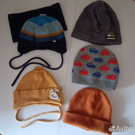 Шапки 44 46 весна осень, шапка на завязках снуд