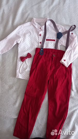 Комплект рубашка, брюки и бабочка 104 см рост