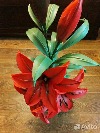 Торшер/лилии/ручная работа