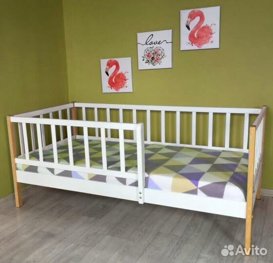Кроватка детская берёза высокий борт Лисенок