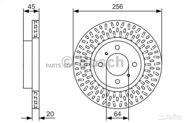 Bosch 0986479T39 Диск торм. пер. 256x20 4 отв