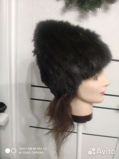 Шапка норковая женская черная