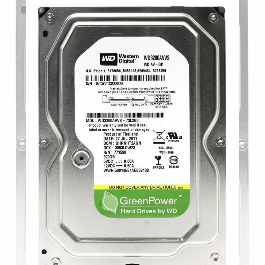 [WD3200AVVS] Жесткий Диск Western Digital 320gb Sata Wd3200avvs