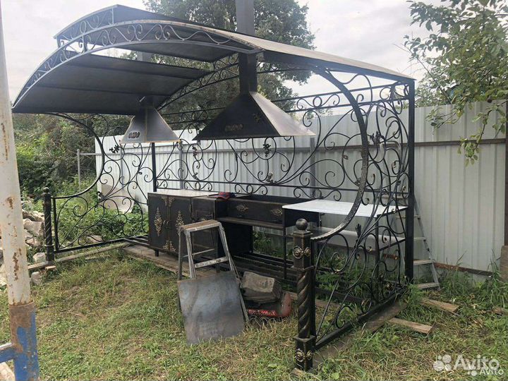 Кованые мангалы с крышей, мангальные зоны