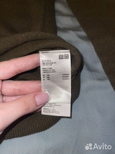 Темно зеленый кашемировый джемпер/свитер Uniqlo