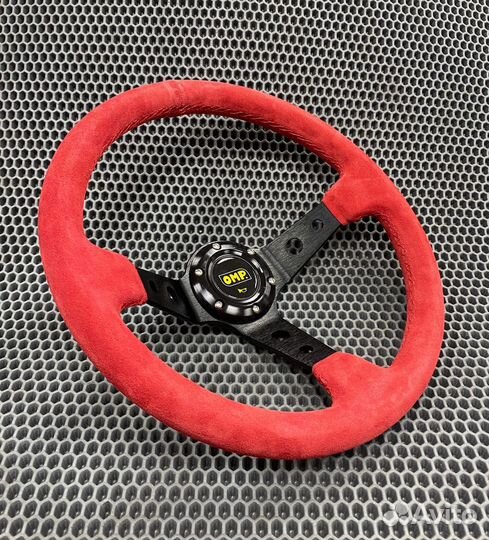 Спортивный руль OMP, замша с выносом