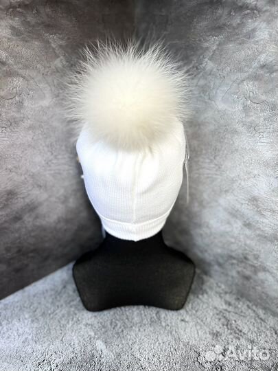 Новая натуральный помпон шапка зимняя