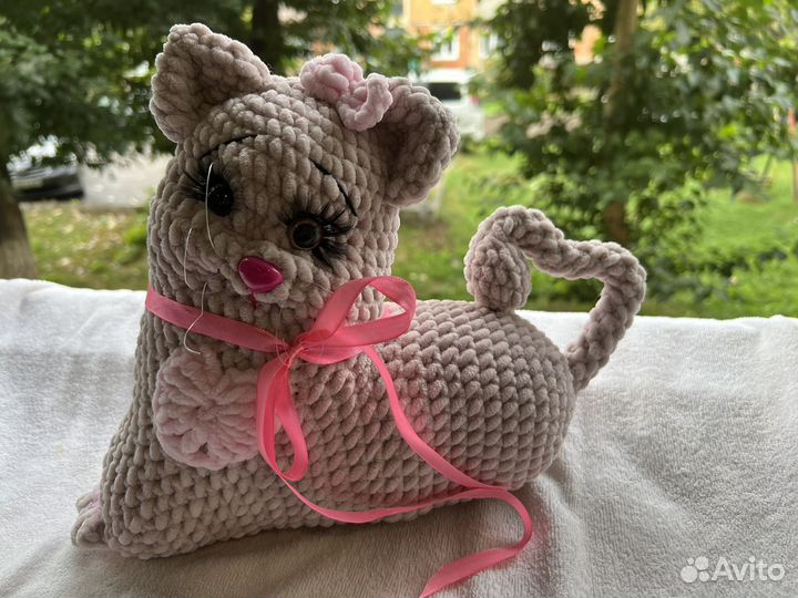 Кошечка,интерьерная подушка,сердечко,подарок