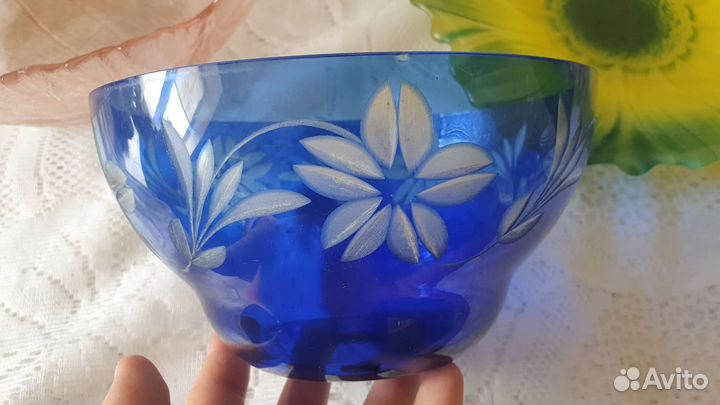 Вазы из цветного стекла СССР