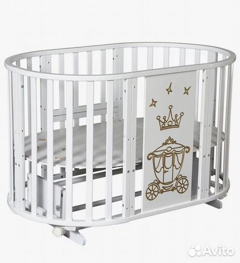 Детская кроватка трансформер с маятником