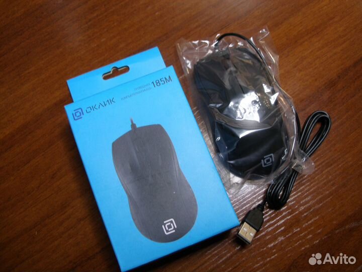 Мышь проводная USB Oklick 185M новая