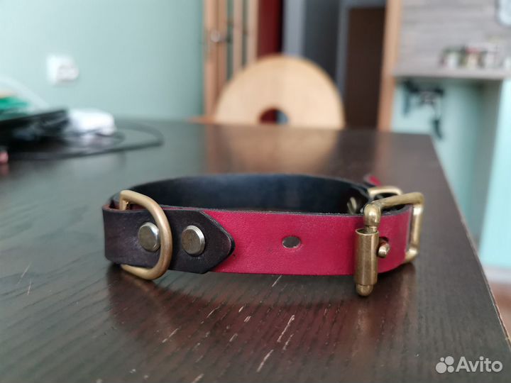 Ошейник из телячьей кожи 2 см
