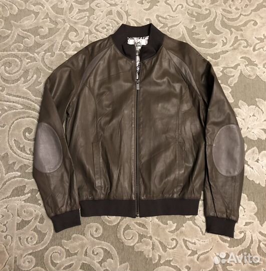 Куртка кожаная Hermes мужская бомбер