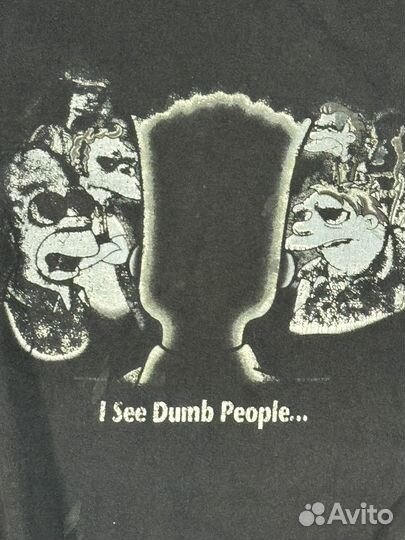 Vintage Simpsons Dumb People Tee(Faded Black/L)