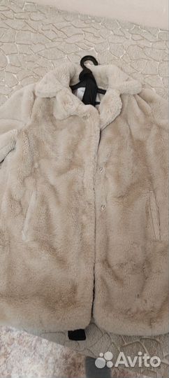 Искусственная шуба серая