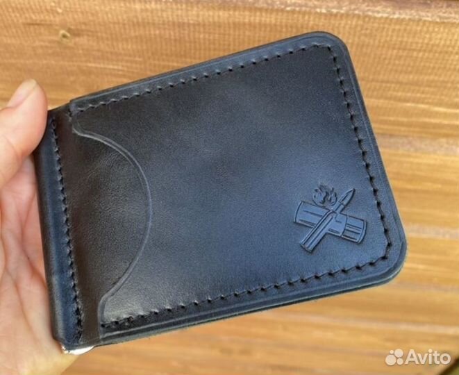 Зажим для денег натуральная кожа