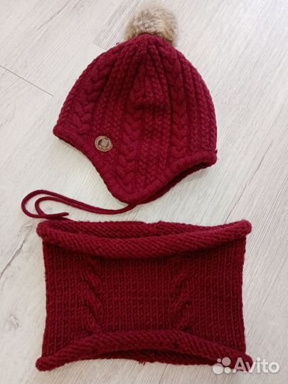 Комплект шапка + снуд для девочки