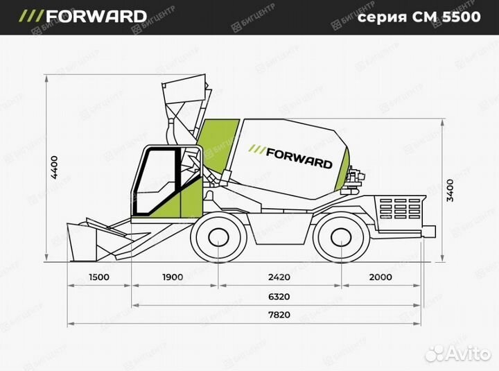 Автобетоносмеситель Forward CM5500, 2024